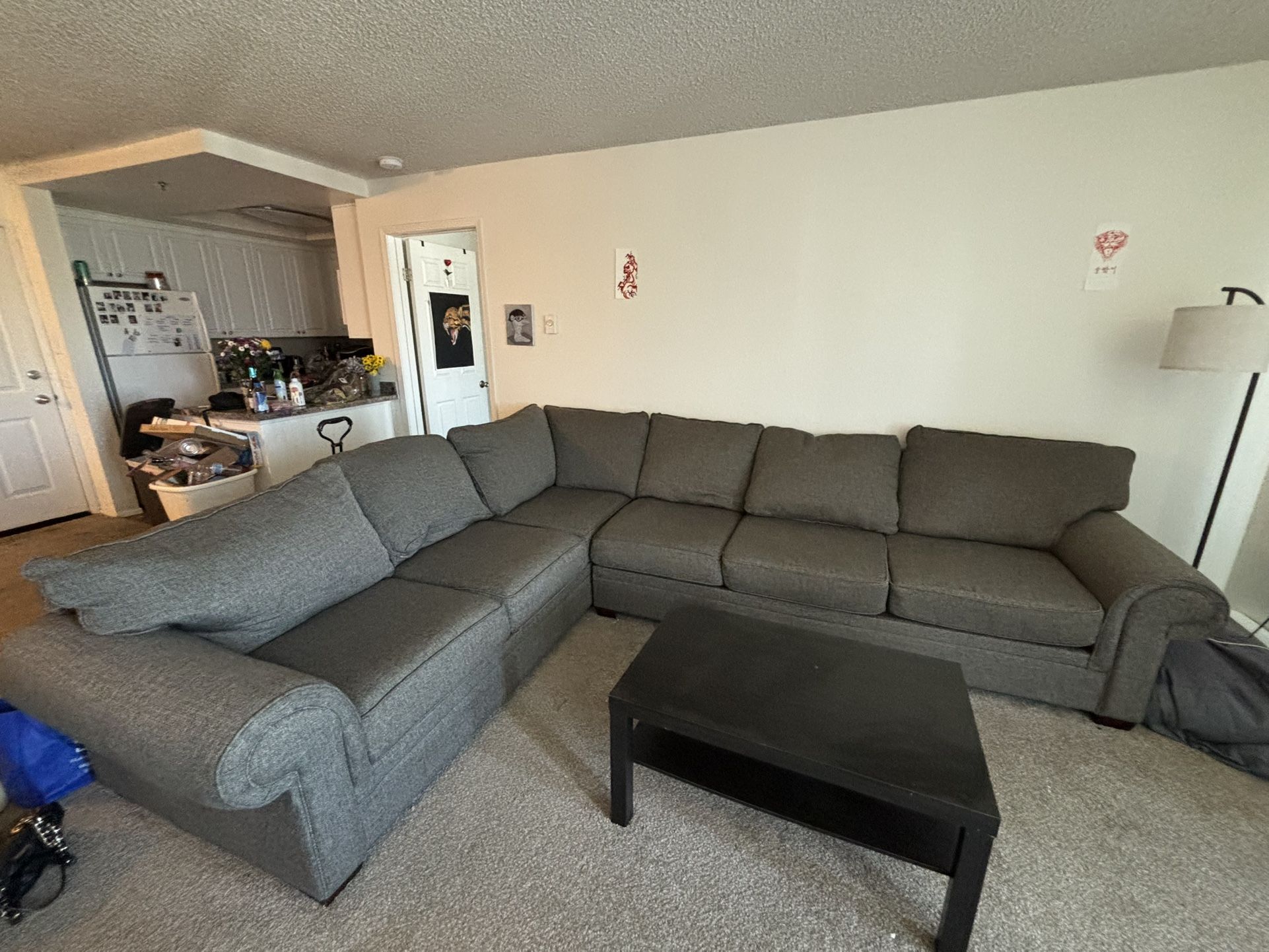 Grey Upholstered Couch