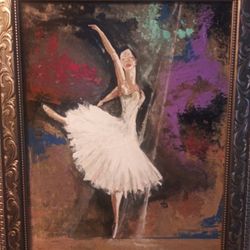 Hand Painted Ballerina Oil Painting