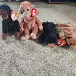 Beanie Babies - Lot of 4 Animals 