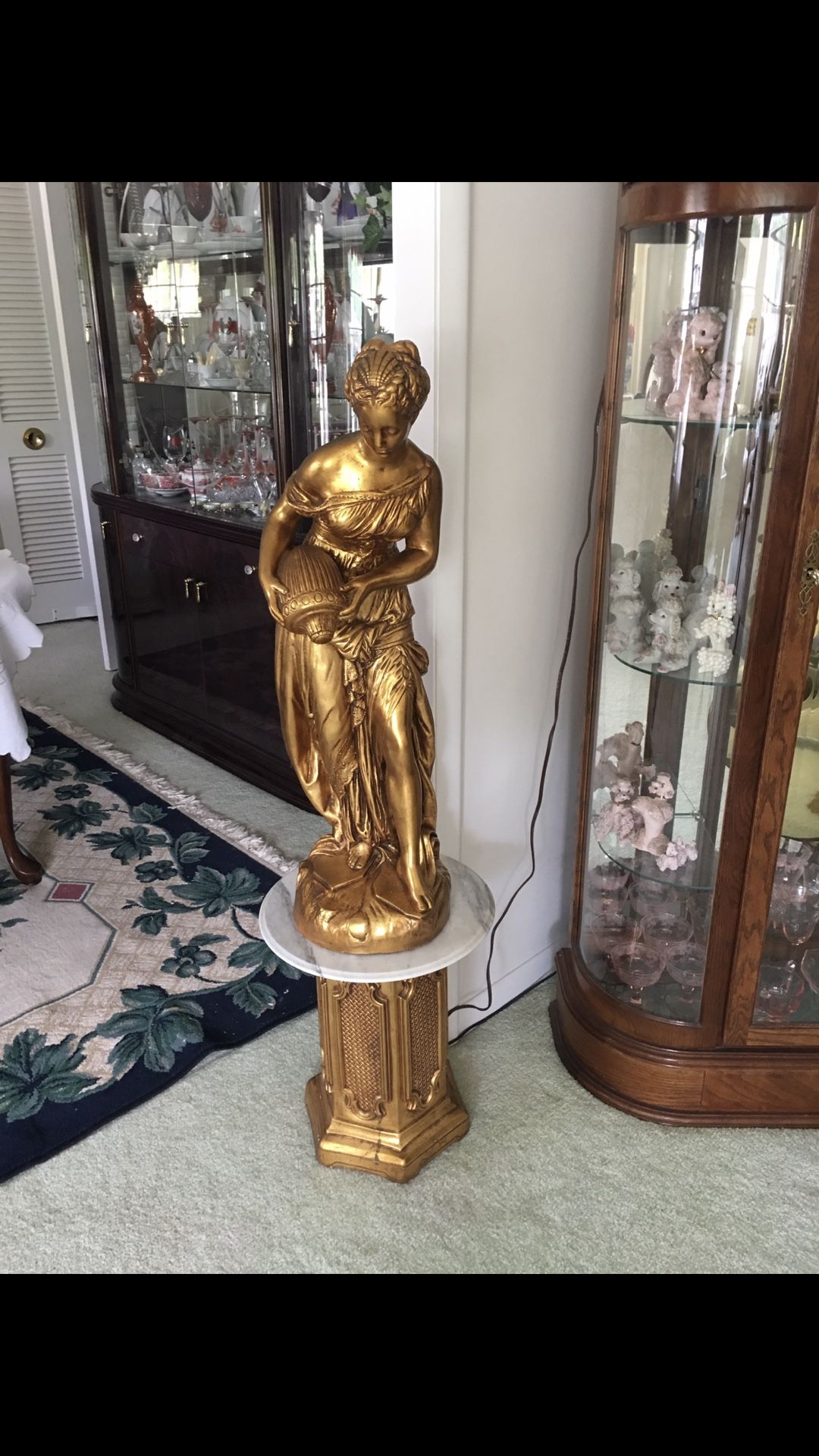 STATUE WITH MARBLE STAND 34’ TALL