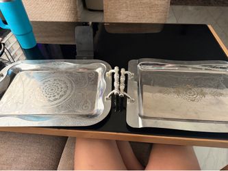 Vintage silver serving trays