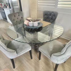 Beautiful Glass Dining Set & 4 Chairs