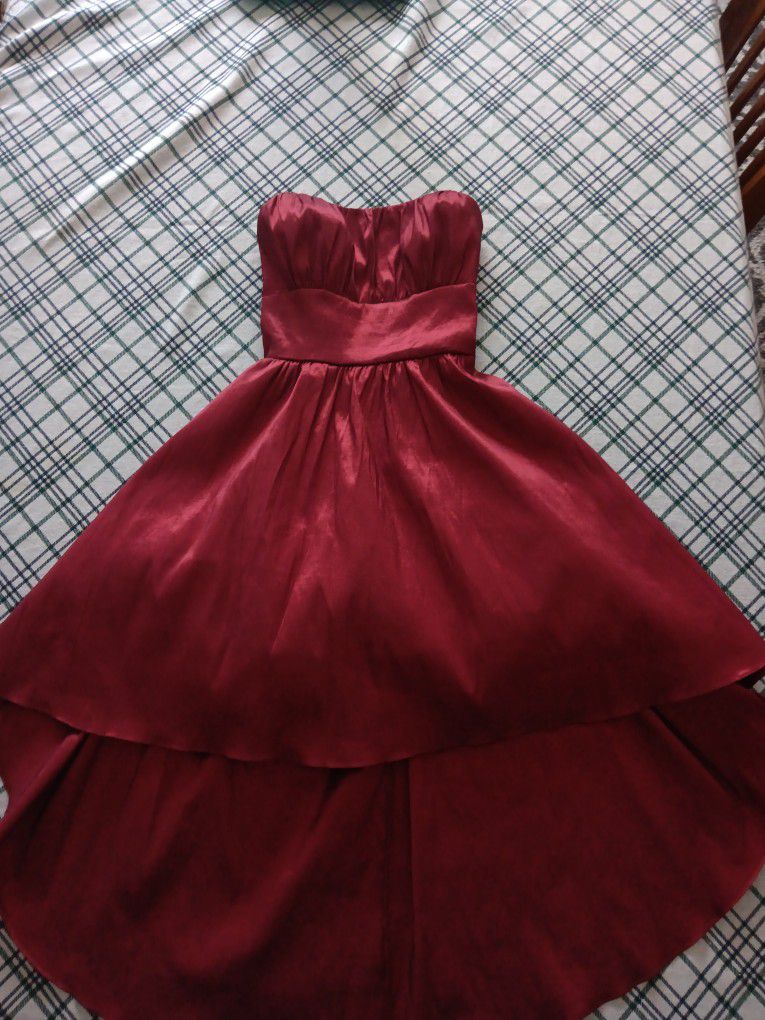 Prom Dress Red Asymmetrical With A Little Tull