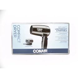 Conair 1875W Lightweight & Portable Compact Dryer, Folding Handle, 2 Heat + Cool