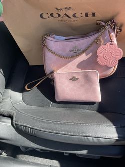Brand New Coach Teri Shoulder Bag Brown And Powder Pink