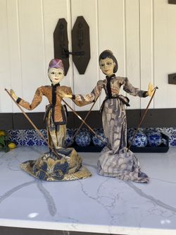 Two Indonesian Puppet figurines