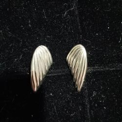 Sterling Silver wing and owl clip on ear rings 