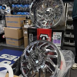 (Set-6) TIS 544c Dually 20x8.25 8x6.5 8x165.1 127mm Chrome wheels rims 20 Inch