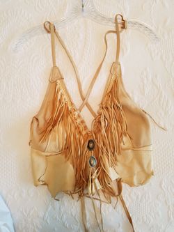 Top Leather fringe Size M