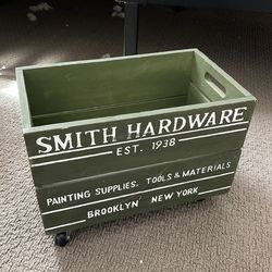 Green Basket On Wheels