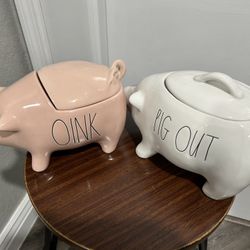 Rae Dunn Oink & Pig out Canisters