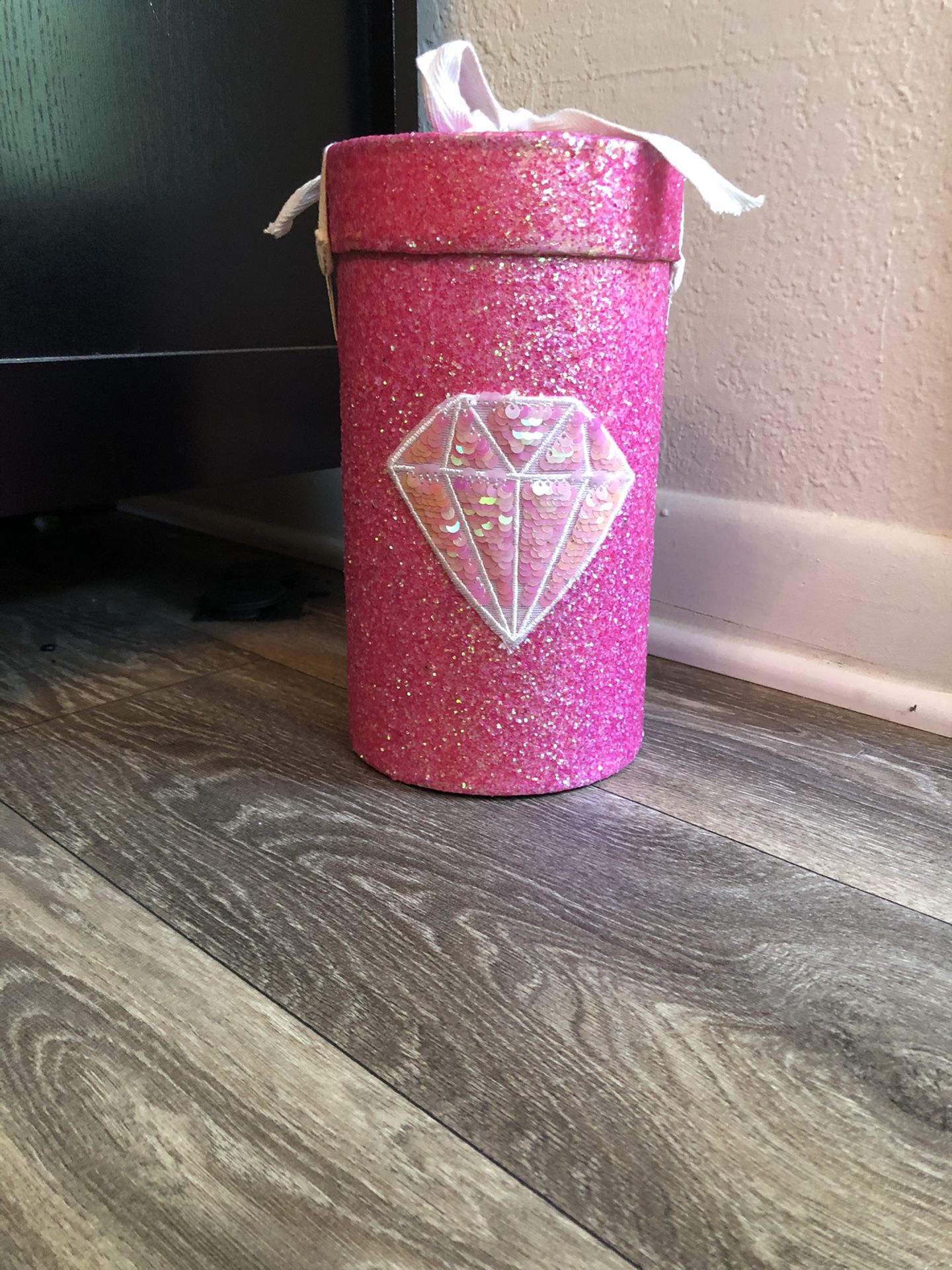 Pink bling storage container