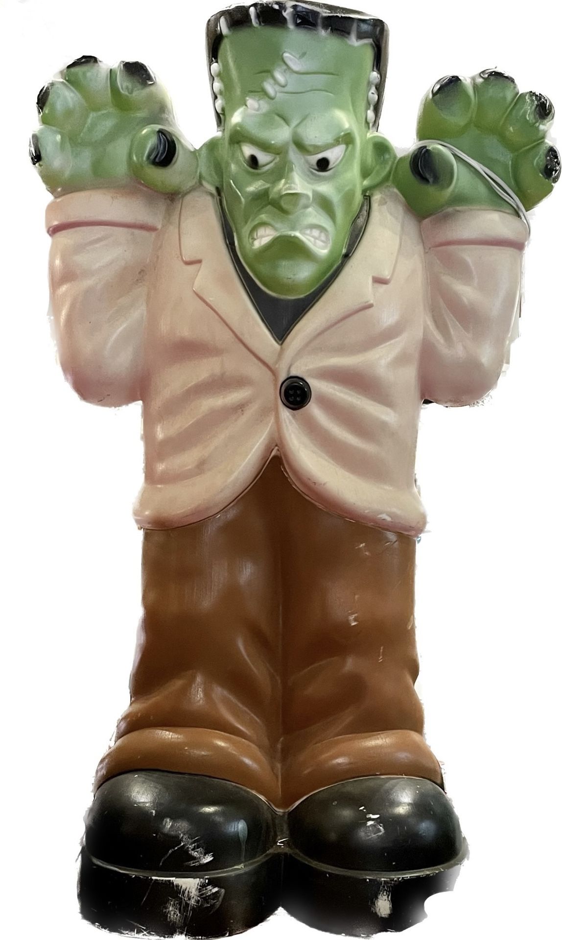 Vintage 36” FRANKENSTEIN Light Up Blow Mold Plastic Statue.