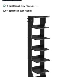 7 Tier Narrow Shoe rack with hooks