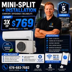 Ductless Mini-Split Air Conditioner + Installation