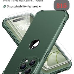 iPhone 15 Pro Max Case, with [2 x Screen Protectors] [15 Ft Military Grade Drop Test] [Camera
