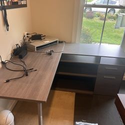 Grey L Shape Desk