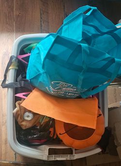 A tote of halloween costumes