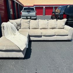 Beige Sectional Sofa/Couch *Free Delivery*