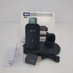 3-in-1 15w Fast Wireless Charging Stand W55 For Mobile Phone Watch Pods