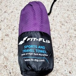 NEW Fit-Flip Purple Sports and Travel Microfiber Quick Dry Towel