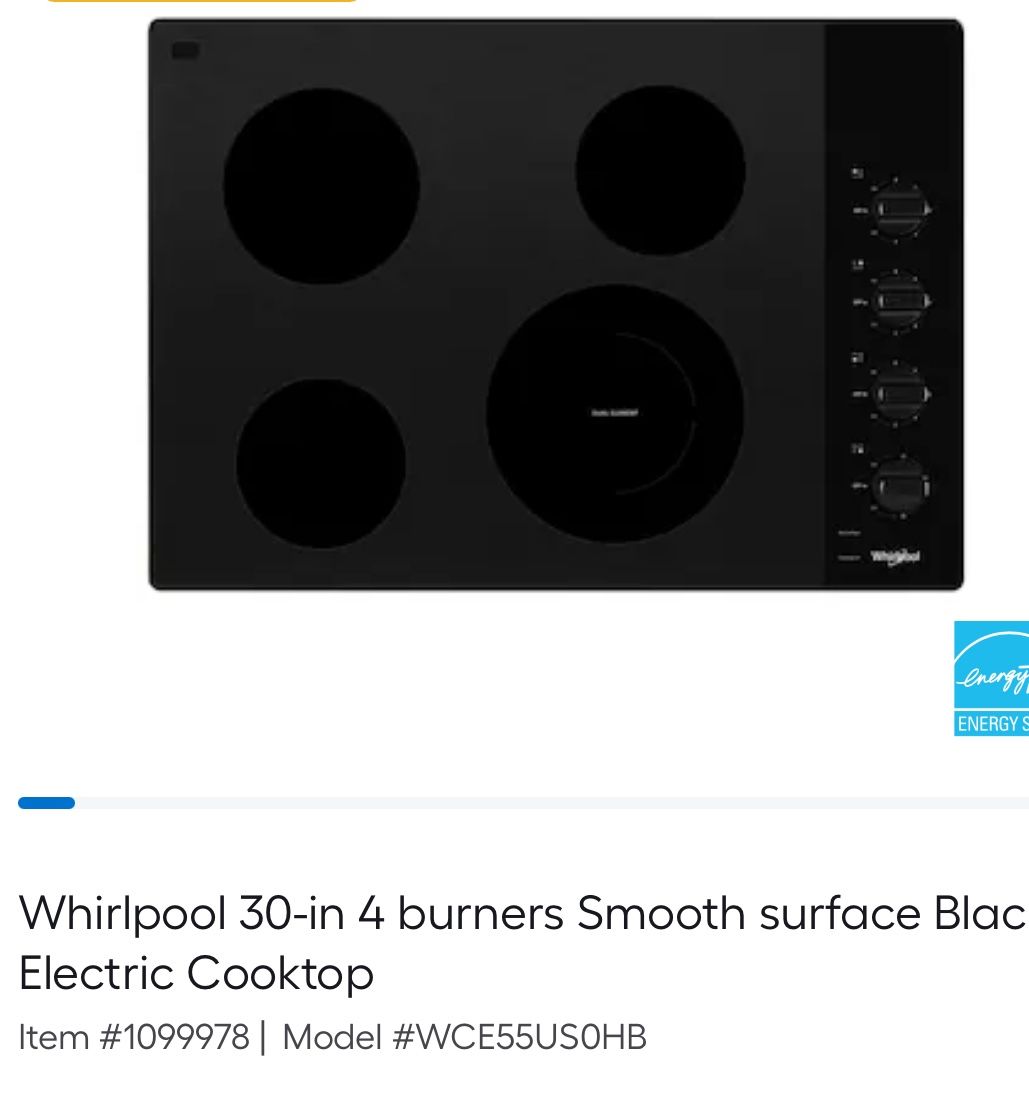 30” Whirlpool Cook Top