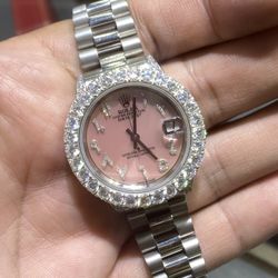 Rolex 31mm Pink Arabic Diamond Buy Sale Trade Full Set Watches Gold Earrings 10k 14k 24k Coins Scrap 