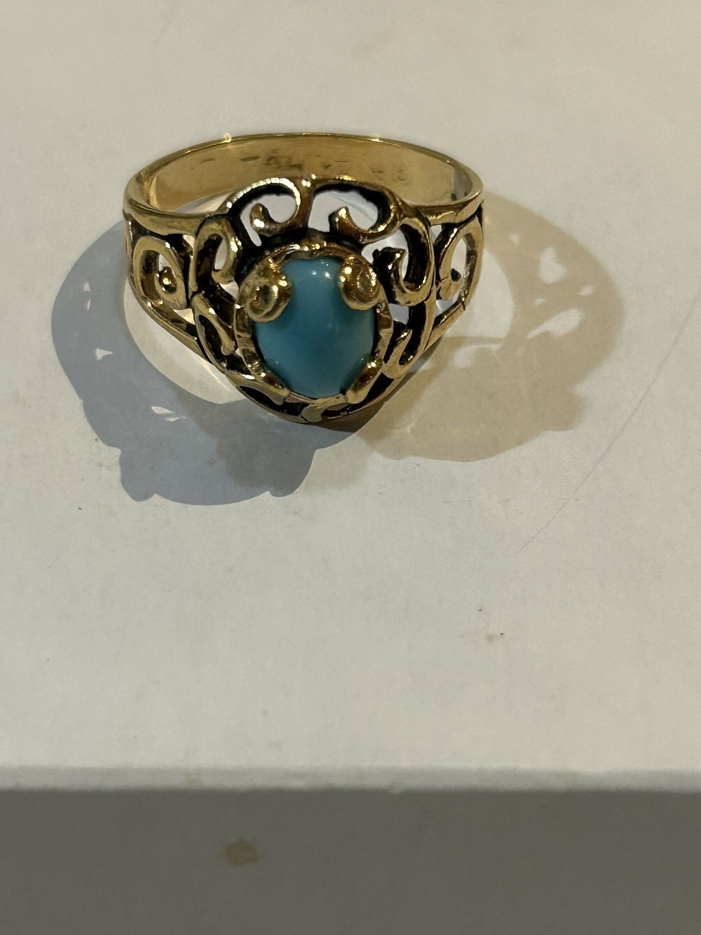 14k Gold Turquoise Women’s Ring