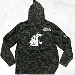 Washington State Cougars Sweater Hoodie Mens Large Camouflage WSU American College Football OHT