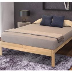 Full Bed Frame - Natural Wood Bed  (USED) 