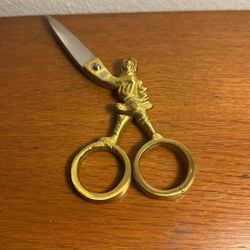Heavy Brass Sewing Shears /!Vintage 