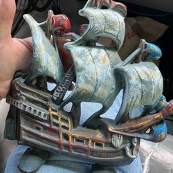 Door Stopper, Cast Iron Columbus Ship