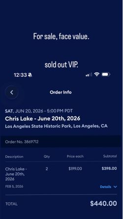 Chris Lake 6/20 VIP