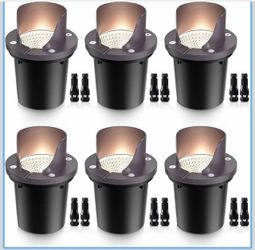 SUNVIE Luces de paisaje de bajo voltaje de 12 W, impermeables, para exteriores, luces LED blindadas, 12 V-24 V, iluminación blanca cálida de paisaje p