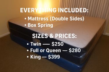 Queen Mattress ( Double Aides) Come With Free Box Spring - Delivery 🚚 Available