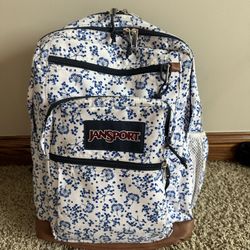 Jansport Blue White Floral Backpack