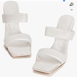 Coutgo Womens Square Open Toe Heels