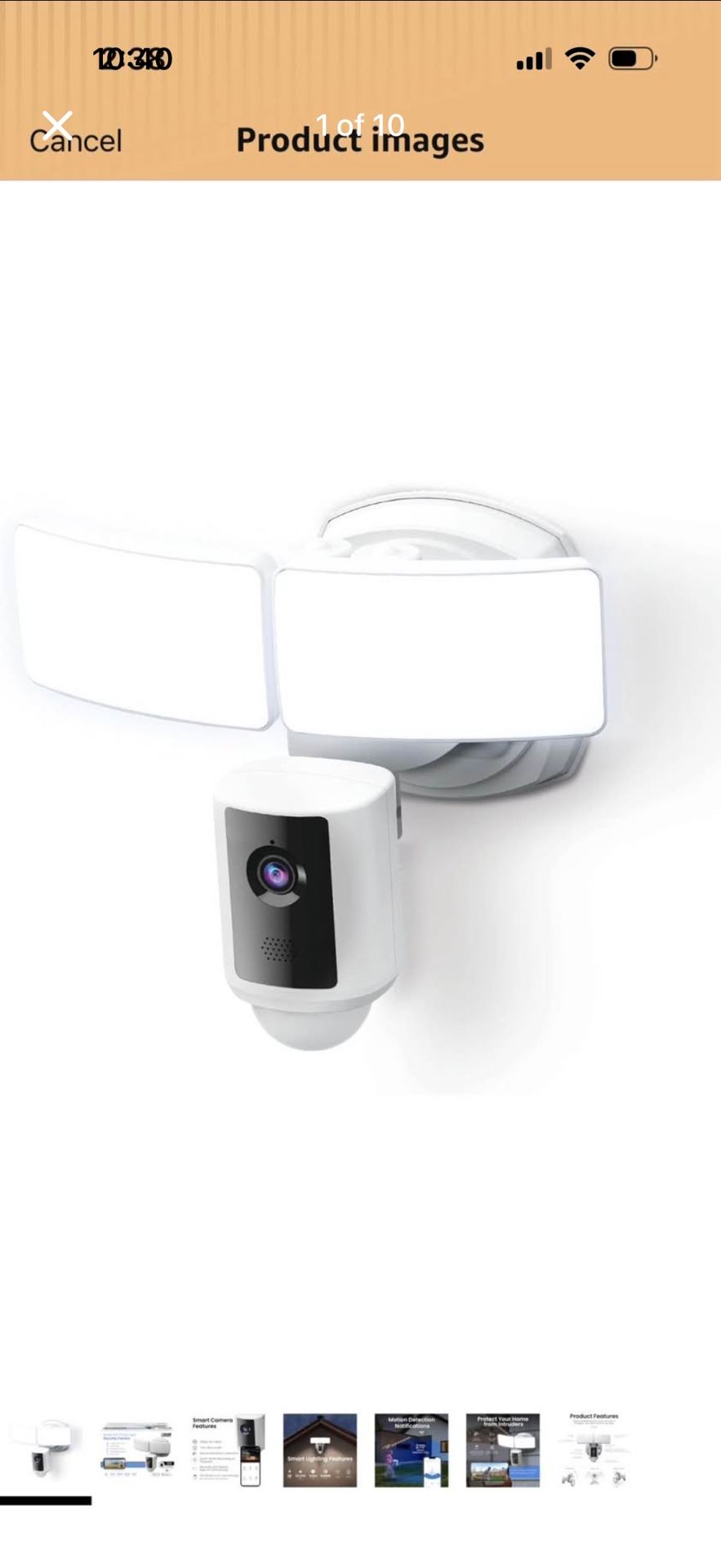 Feit Electric SEC5000/CAM/WIFI Outdoor LED Smart Security Camera with Mot Sensor, 2-Way Audio, 50