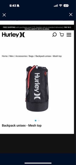 Hurley Mesh Top Backpack