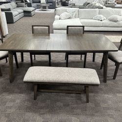 Brown And Grey Dining Kitchen Table Set 