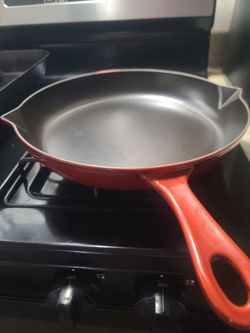 Staub enameled Cast lron skillet.