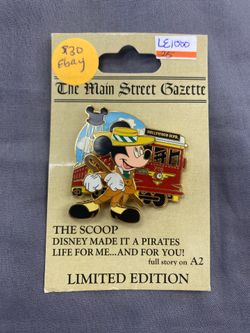 Disney Main Street Gazette Mickey Mouse Pirate Life LE1000 Limited Edition Pin