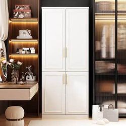 New White Large Wardrobe Closet Organizer Storage Unit