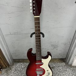 Silvertone 1449 Red Sparkle Burst Electric Guitar 