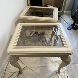 2 Glass Top End Tables