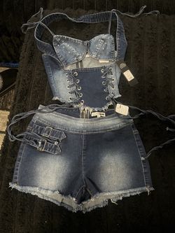 Blue Jean 2 piece fashion nova set