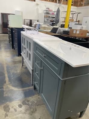 $295 All Size 36” Solid Wood Frame Bathroom Vanity with Sink