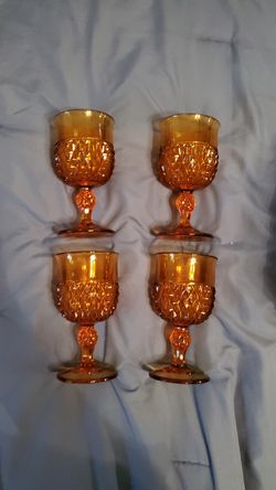 Vintage Diamond Point goblets