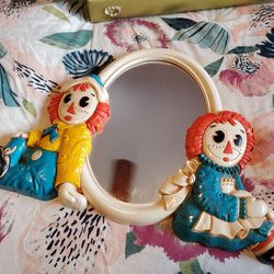 Raggedy Ann And Andy Vintage Mirror