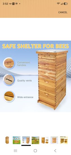5-Layer Langstroth Bee Hive Kit 100% Beeswax Coated Wood Beehive
No Frames ,Includes 2 Deep Breeding Boxes and 3 Medium Super Boxes, 10-Frame Standard